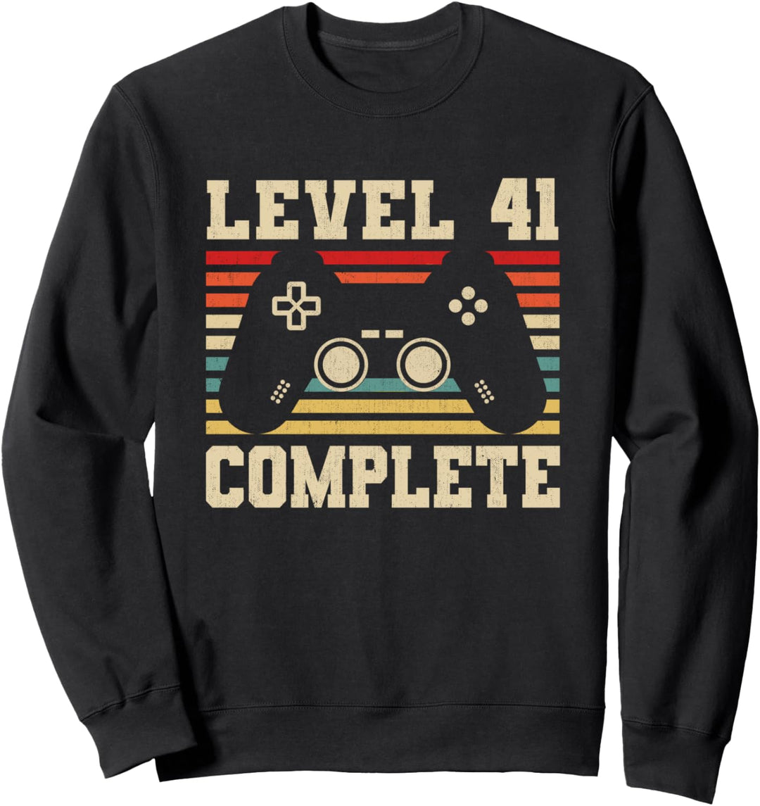 Level 41 Complete 41 Jahre Geburtstag Geschenk Video Gamer Sweatshirt
