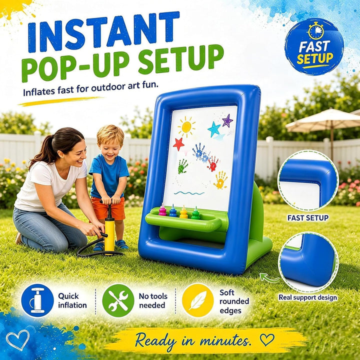 Inflatable Washable PVC Art Easel | Washable Reusable PVC Creative Coloring | Paint Station Drawing