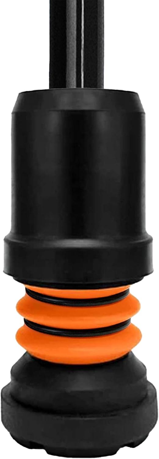 Flexyfoot Stossdämpfende Krückenspitze – 19mm – Schwarz | verbessert den Halt, verbessert die Sicher
