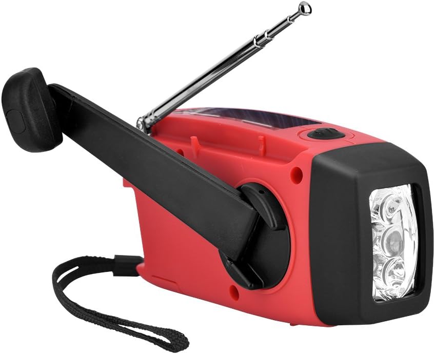 Solar Radio,AM/FM/NOAA Kurbelradio Solarradio Wiederaufladbare Dynamo Radio mit LED Taschenlampe,Han