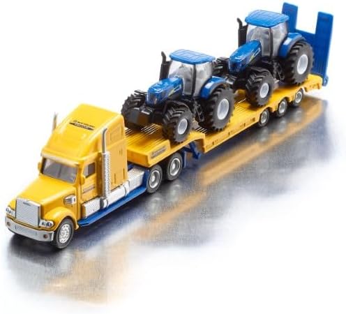 siku 1805, LKW mit New Holland Traktoren, 1:87, Metall/Kunststoff, Gelb/Blau, Viele Funktionen LKW m