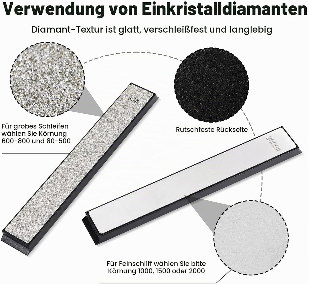 Liseng 10 Stück -Messerschleifstein-Set, Wetzstein-Messerschärfer für professionelles Küchen-Schärfs