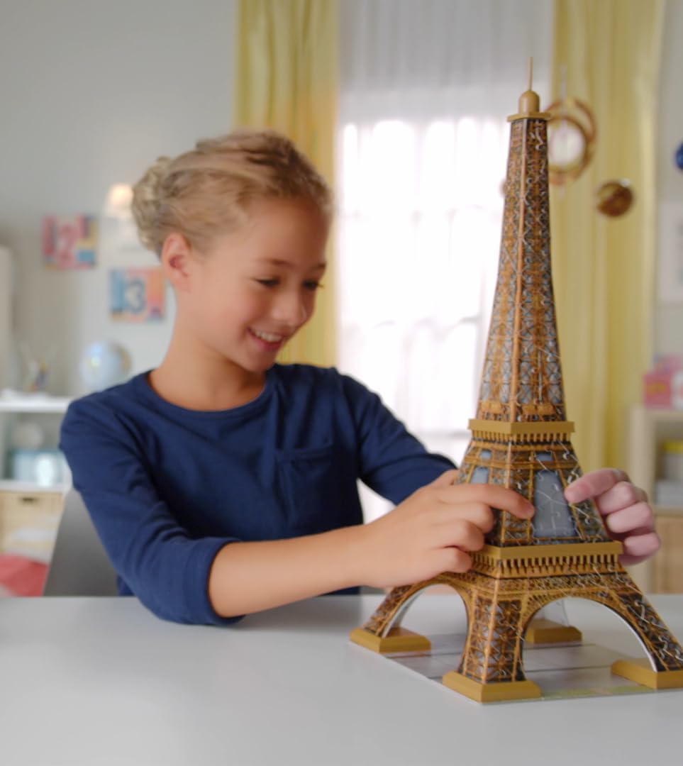Ravensburger Kinderpuzzle 12556 Heart Ravensburger 12556-Eiffelturm 3D Puzzle-Bauwerke, 216 Teile,