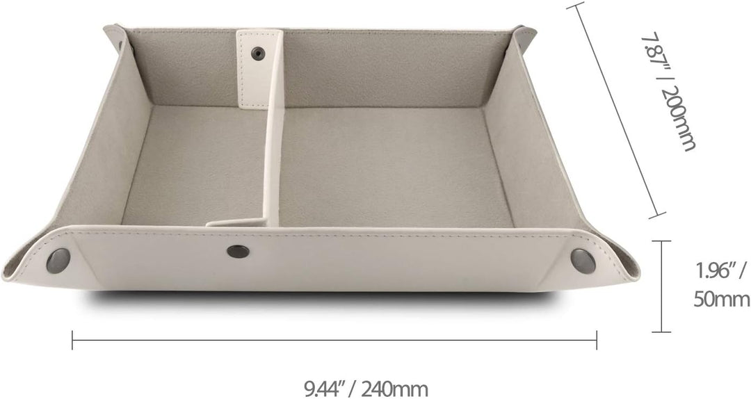 Londo Leder Fernbedienung Organizer und Halter mit Tablet Fach (Weiss) & Leder Taschenleerer - Vide