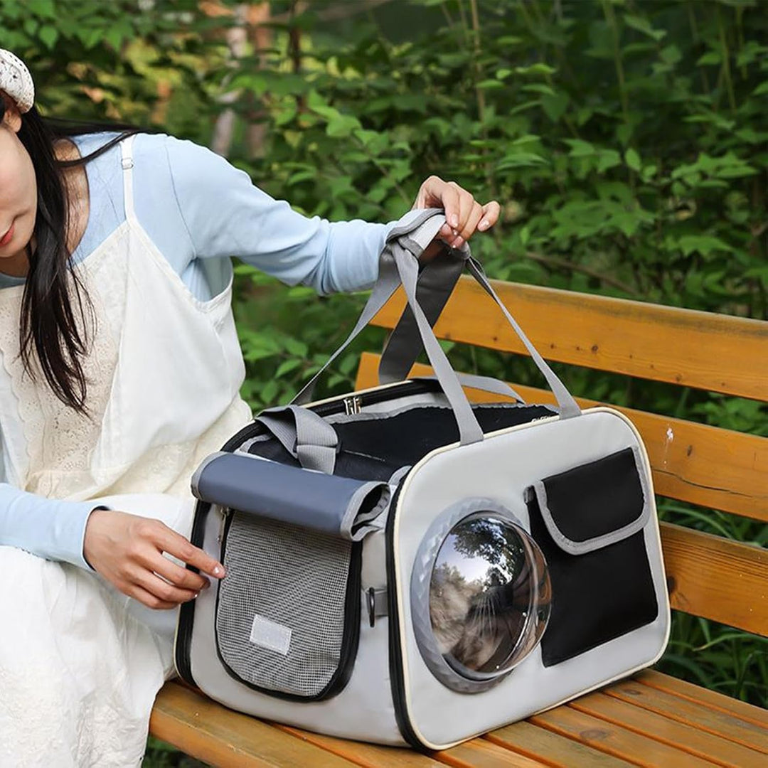 Katzentransportbox | Mit Blasenfenster Für Jungkatzen,Stossfest &amp; Atmungsaktiv Für Flugzeug Auto Out