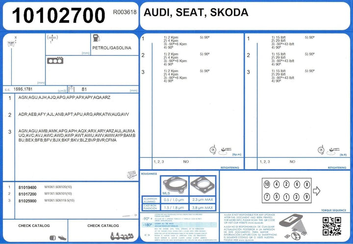 Ajusa 10102700 Zylinderkopfdichtungen
