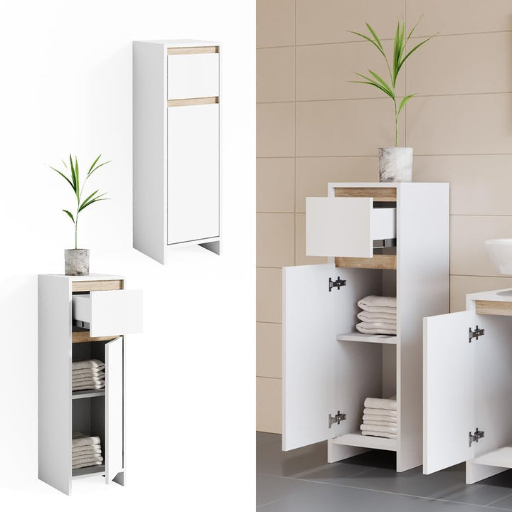 Vicco Midischrank Emma, Weiss/Sonoma, 30 x 95 cm Midi-Schrank, Midi-Schrank