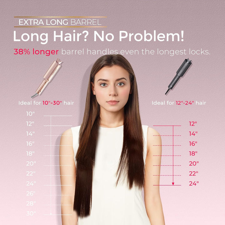 Lockenstab Automatisch - Lockenstab Grosse Locken 32mm Beach Waves Lockenwickler für Lange Haare TYM