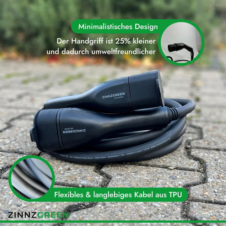 Typ2 Ladekabel 22kW & 32A für Elektroauto und Hybrid - 5m, Dreiphasen Ladekabel Typ2 auf Typ2 - IP54