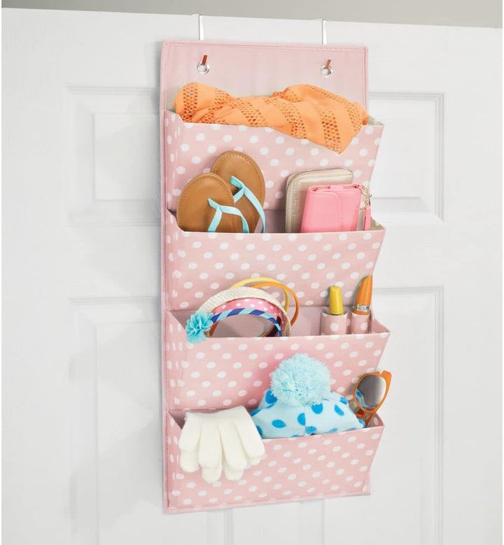 mDesign Hängeaufbewahrung mit Vier Taschen – Kinderzimmer Aufbewahrung für Kinderschuhe, Accessoires