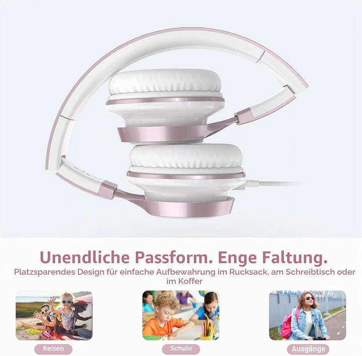 AILIHEN MS300 Kopfhörer mit Kabel und Mikrofon für Chromebook, Laptop, Computer, Smartphone, 3,5 mm,