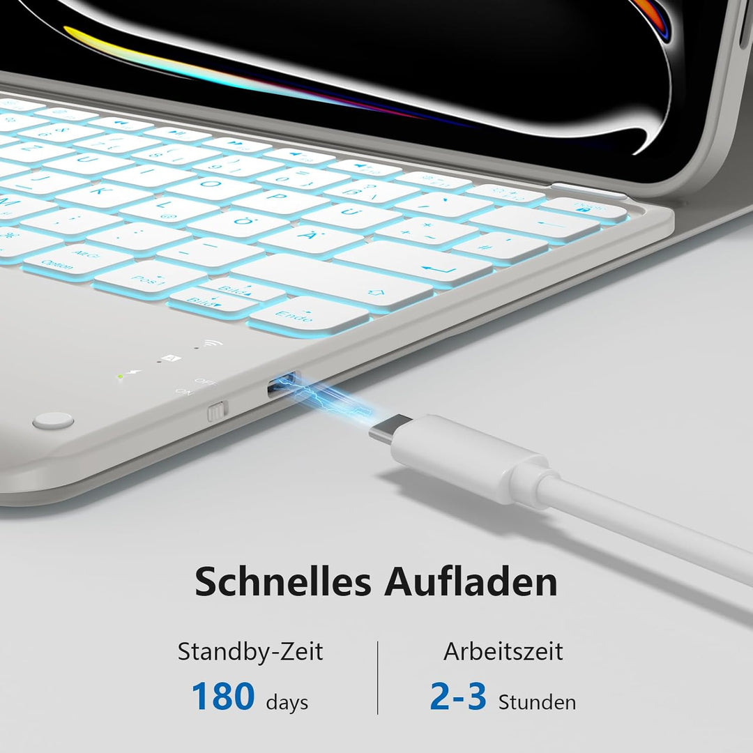 Vobafe Hülle mit Tastatur für iPad Pro 13 Zoll M5/M4 (2025/2024), Multi-Touch Trackpad Hochwertige P