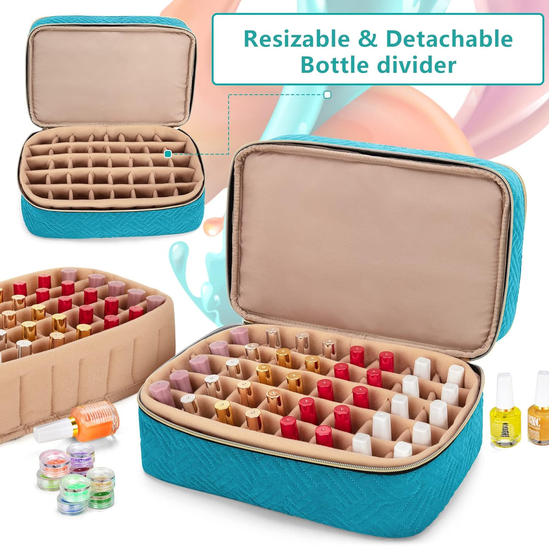BAFASO Nagellack Aufbewahrung, Nagellack Organizer Tasche für 40 Flaschen(bis zu 15 ML), Doppelschic