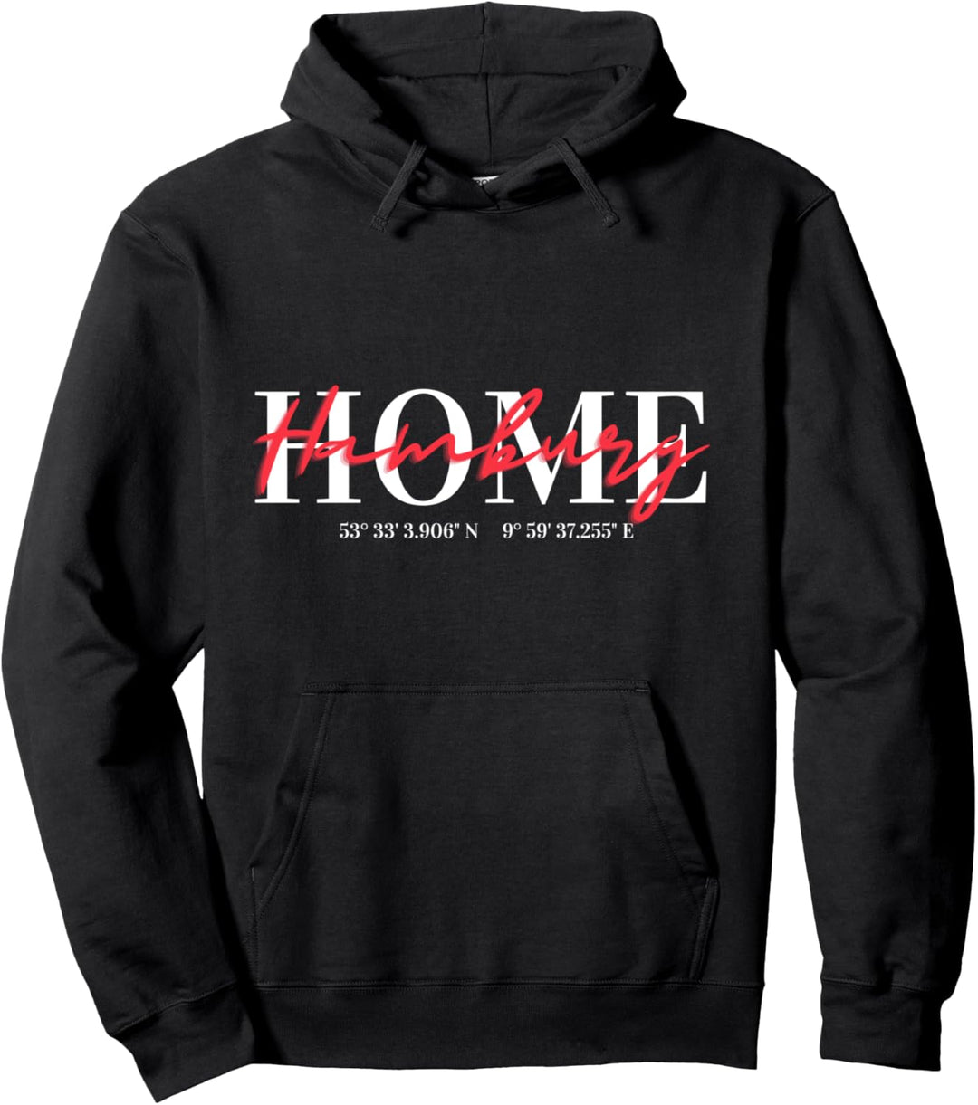 Hamburger Heimort Stadt koordiniert Heimstadt Koordinaten Pullover Hoodie