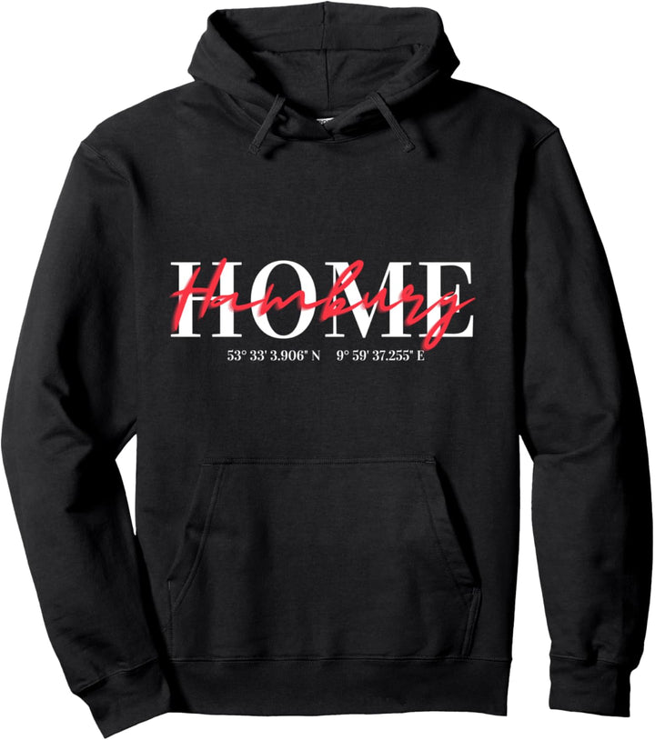 Hamburger Heimort Stadt koordiniert Heimstadt Koordinaten Pullover Hoodie