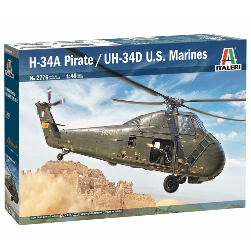 Italeri 2776S 1:48 HUS-1 Sea Horse/UH-34D, originalgetreue Nachbildung, Modellbau, Basteln, Hobby, K