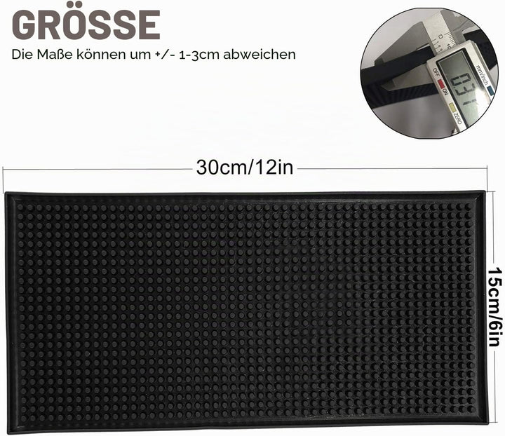 Homtone 3 Stück Gummi Überlaufmatte Wasserdicht Schwarze Rutschfeste Gummi Bar Matten Bar Service Sp