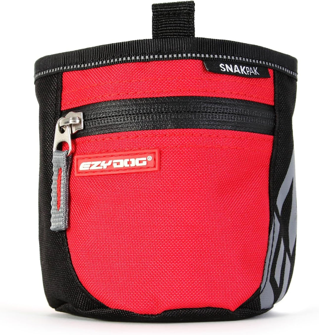 EzyDog Snak Pak Treat Bag - Leckerlitasche 650ml für Hundetraining mit Magnetverschluss - Farbe: rot