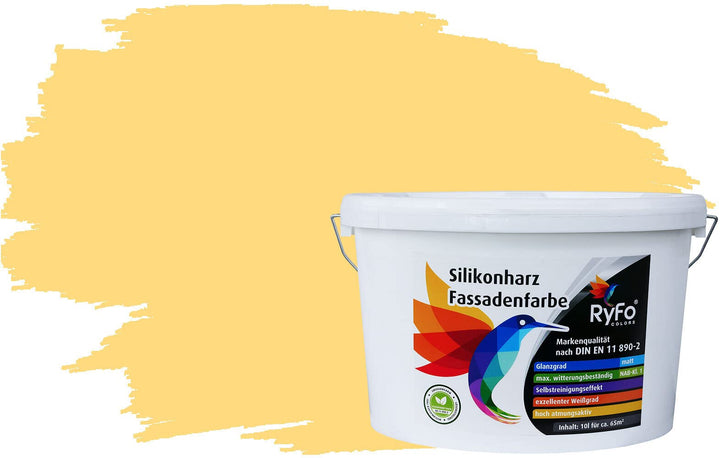 RyFo Colors Silikonharz Fassadenfarbe Lotuseffekt Trend Butterblume 10l - bunte Fassadenfarbe, weite