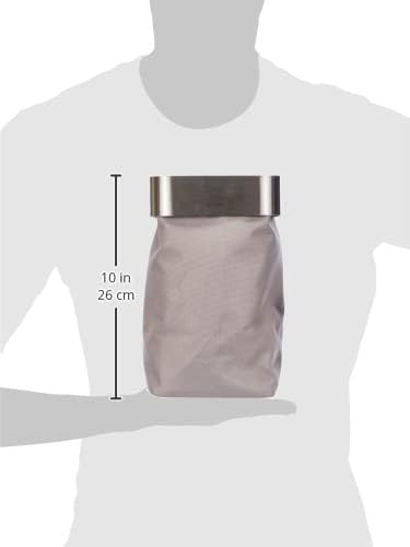 blomus -NEXIO- Gästehandtuchkorb aus mattiertem Edelstahl und Baumwoll-Stofftasche, stilvolles Taupe