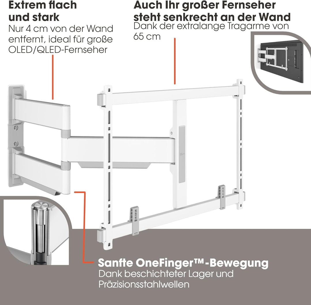 Vogel's Elite TVM 5645 Ultradünne Schwenkbare Premium TV-Wandhalterung für 40-77 Zoll Fernseher | Bi