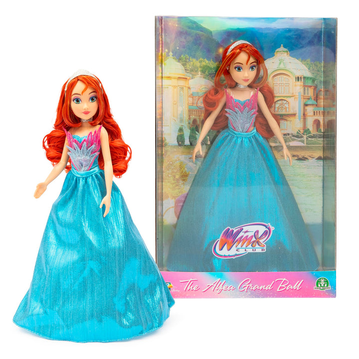 Winx Club Grand Ball Puppe – Bloom im funkelnden blauen Kleid mit Tiara – voll bewegliche Modepuppe