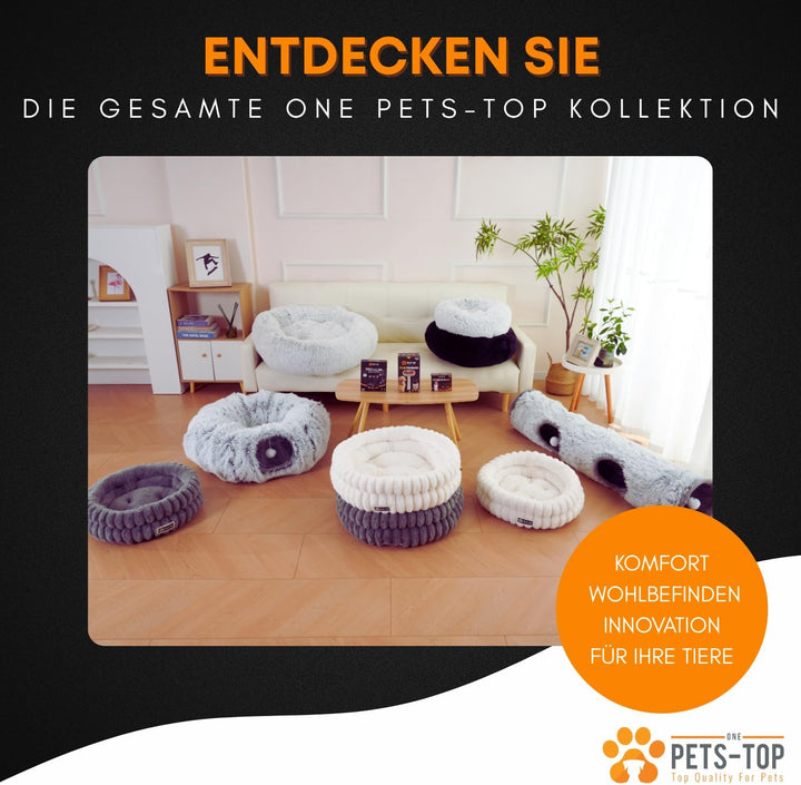 One PETS-TOP Katzenbett Flauschig – Katzenkissen Rund Weich – Cat Bed Waschbar – Schlafplatz für Kat