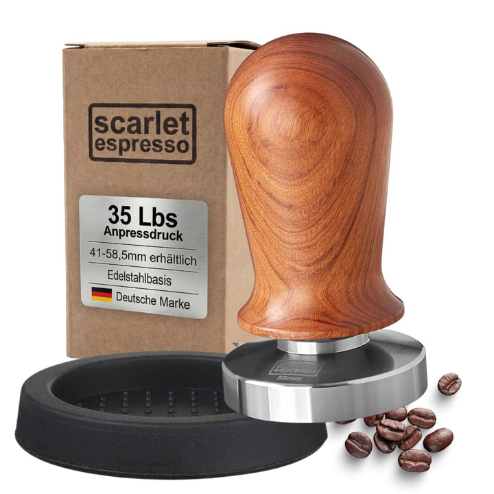 scarlet espresso | Tamper »Perfetto« für Barista; auf 35 lbs Anpressdruck kalibiriert; mit Alu- oder