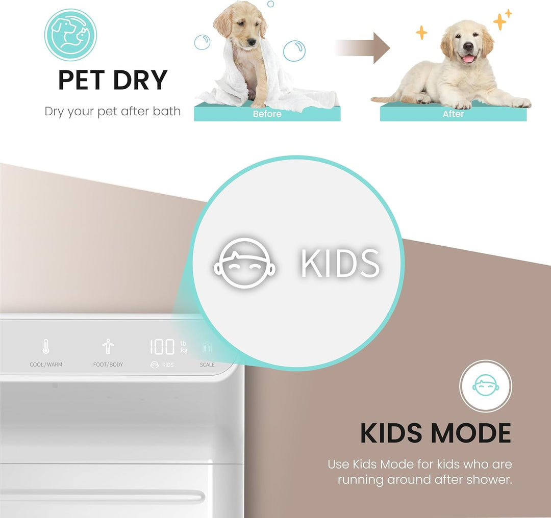 VOVO STYLEMENT BD-7700W Body & Foot Dryer, Made in Korea, Temperature & Wind Volume Controlled Dryer