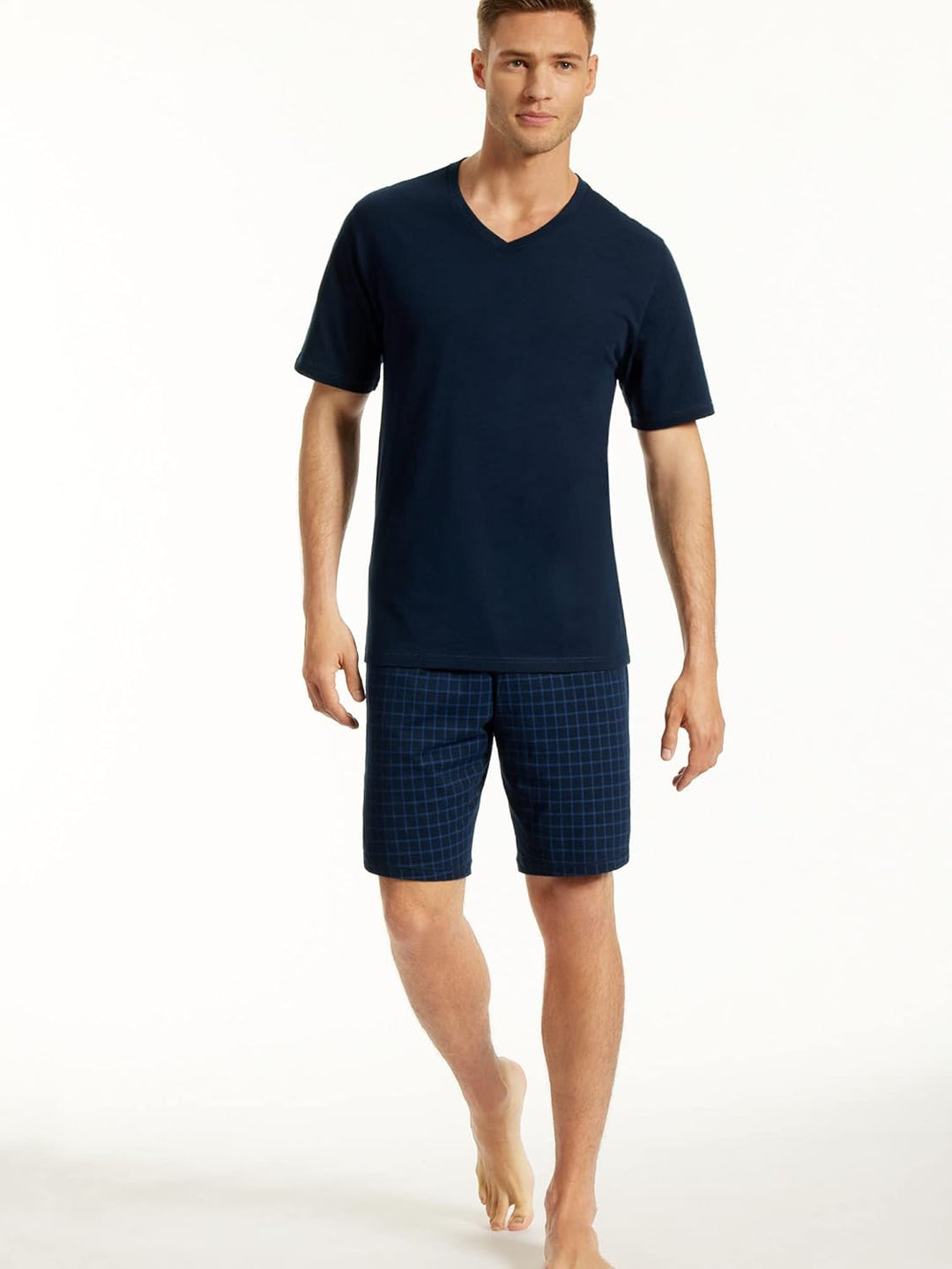 Uncover by Schiesser Herren Schlafanzug kurz, Nachtblau