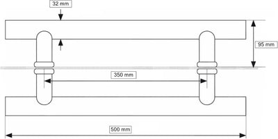 KOTARBAU® Haustürbeschlag 32x350 mm Stangengriff Stossgriff Türgriff Türbeschlag Haustürgriff