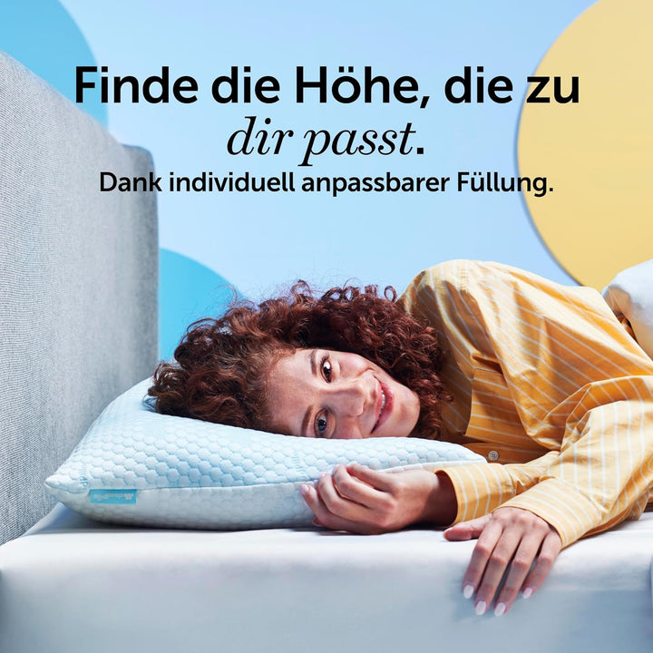 Cloudpillo 2er-Pack Premium Memory Foam Kissen - Höhenverstellbares Kopfkissen 40x80 cm - Ergonomisc
