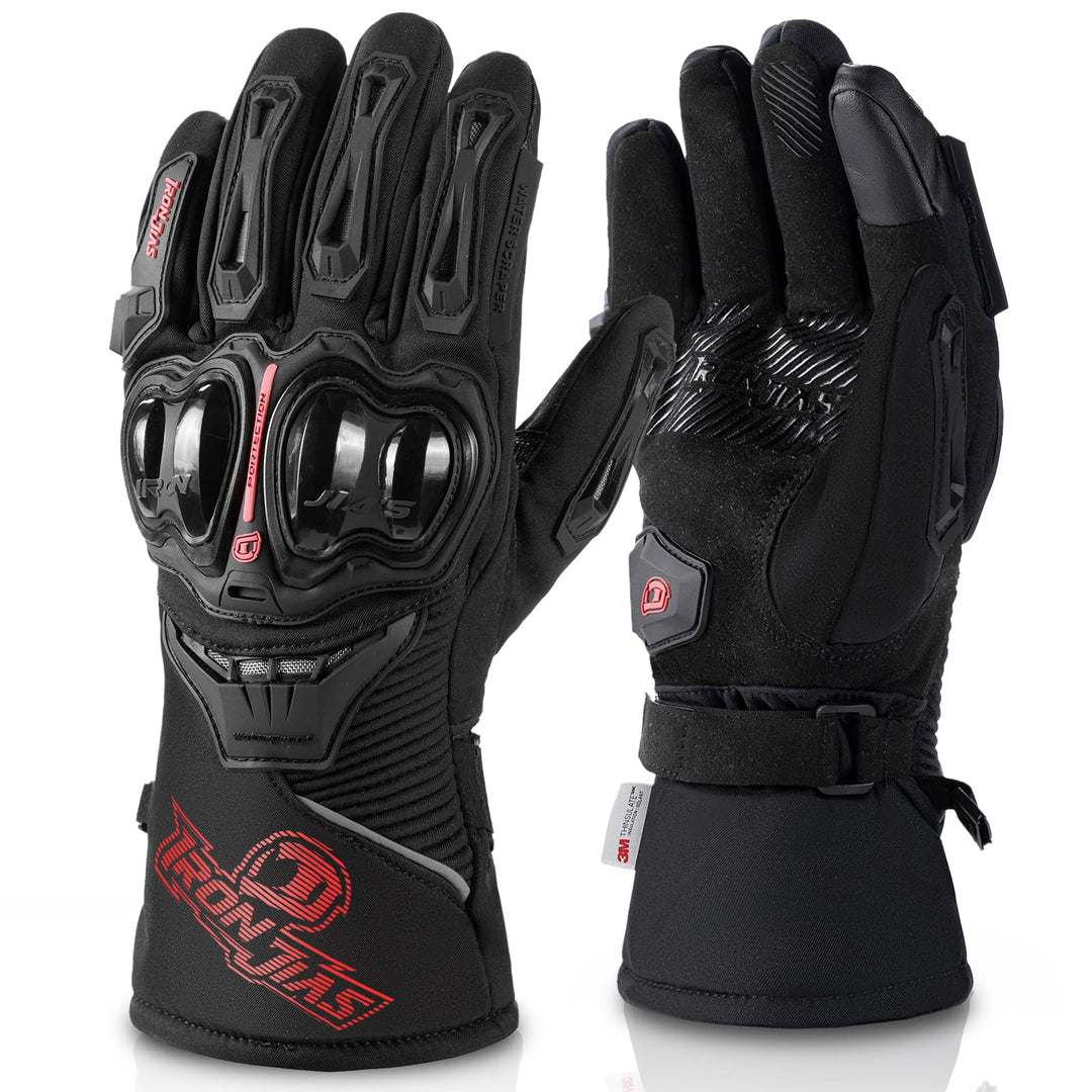 IRON JIA'S Winter Motorradhandschuhe Herren CEZertifizierung Wasserdichter und Warmer 3M Baumwolle S