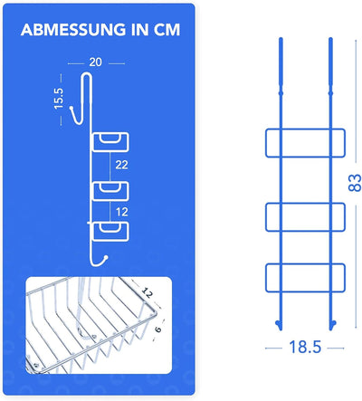 Bamodi Duschablage zum Hängen Edelstahl rostfrei - Duschregal ohne Bohren für Bequeme Aufbewahrung v