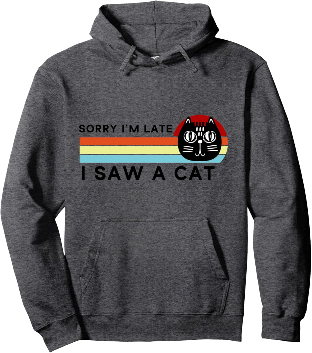 funny black cat gift sorry I can't I have plans with my cat Pullover Hoodie