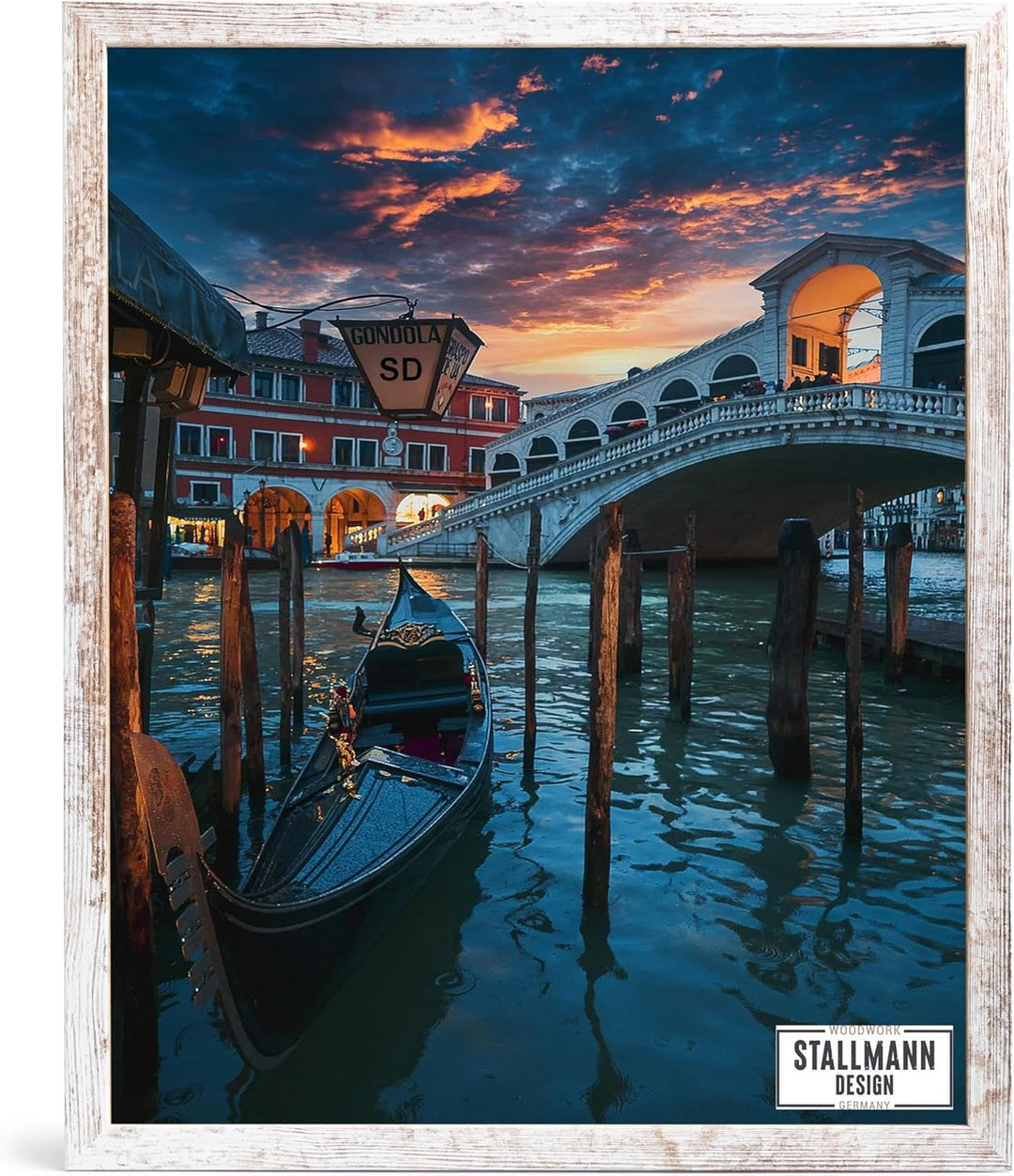 Stallmann Design Bilderrahmen 70x100 cm vintage Holz mit Acrylglas Rahmen-Breite 20mm Posterrahmen W