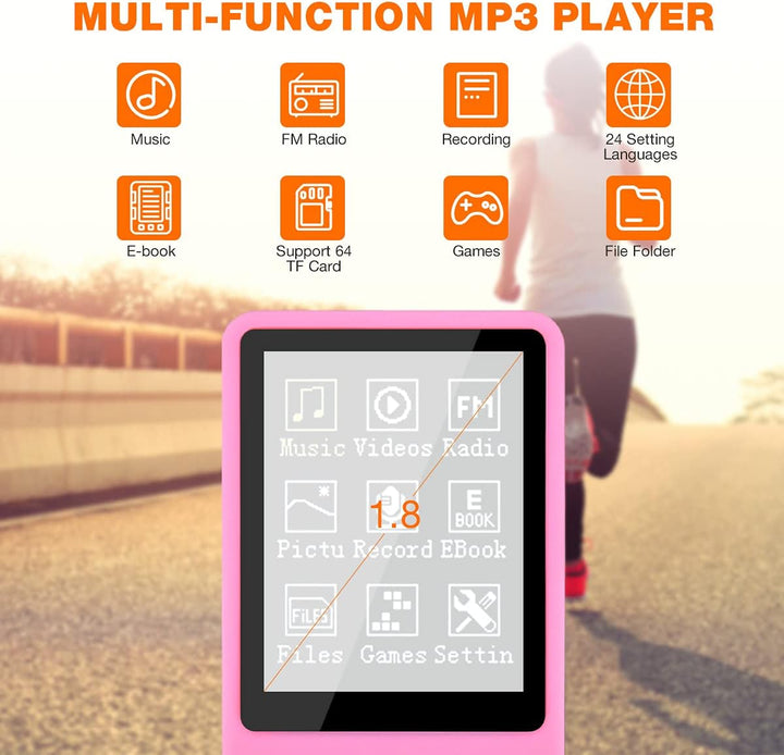 MP3/MP4 Player, Lychee Upgrade, 8 GB Digitaler Musik-Player, Tragbarer HiFi-Sound Mit Video/Sprachau