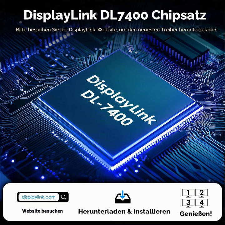 WAVLINK USB 3.0 or USB C to Quad Displayport Splitter Extended Display for Four Monitor with 85W PD,