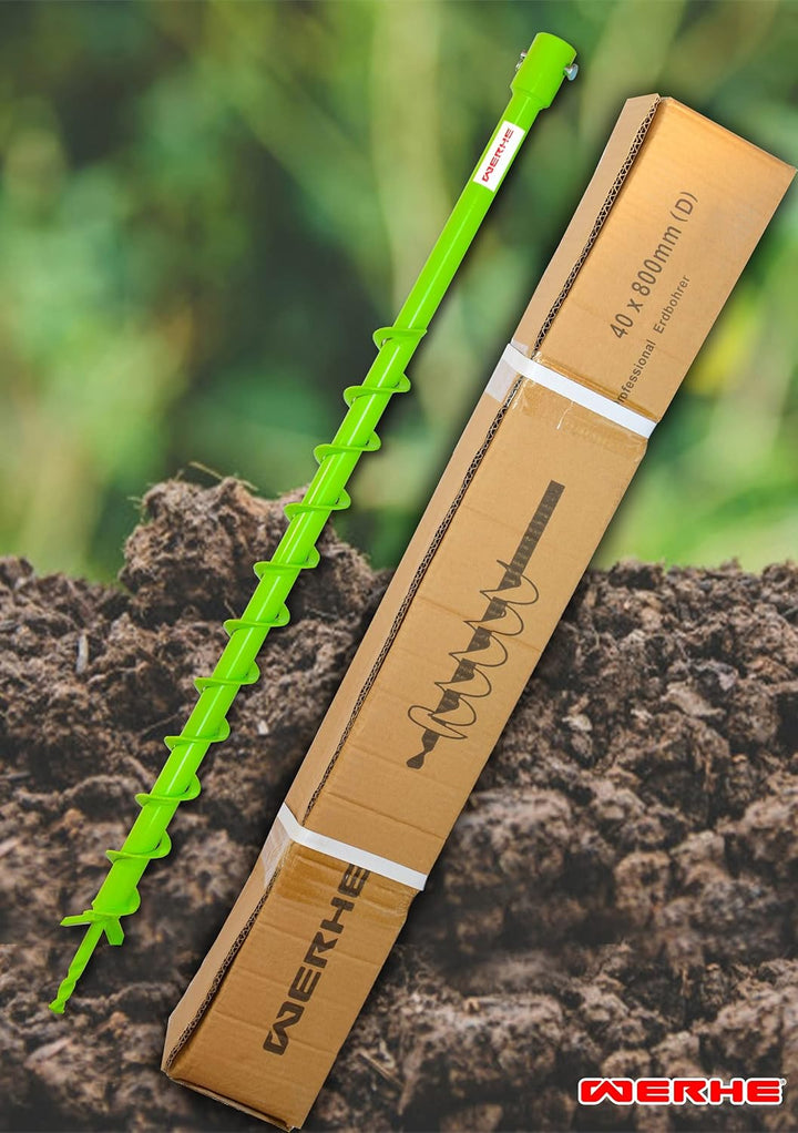 WERHE Profi Bohrer für Erdbohrer 40 mm Florbohrer Brunnenbohrer robuste Bohrspitze passend für Makit