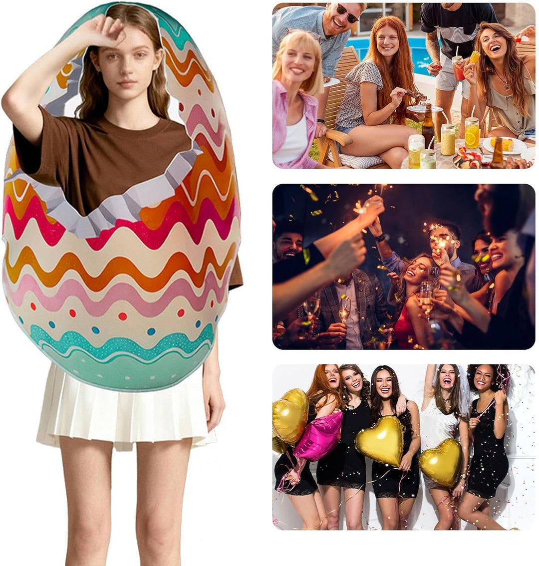 Ostereier-Kostüm – lustiges Urlaubs-Outfit, Motto-Partykleid, buntes Eier-Kostüm, Kinder-Themen-Outf