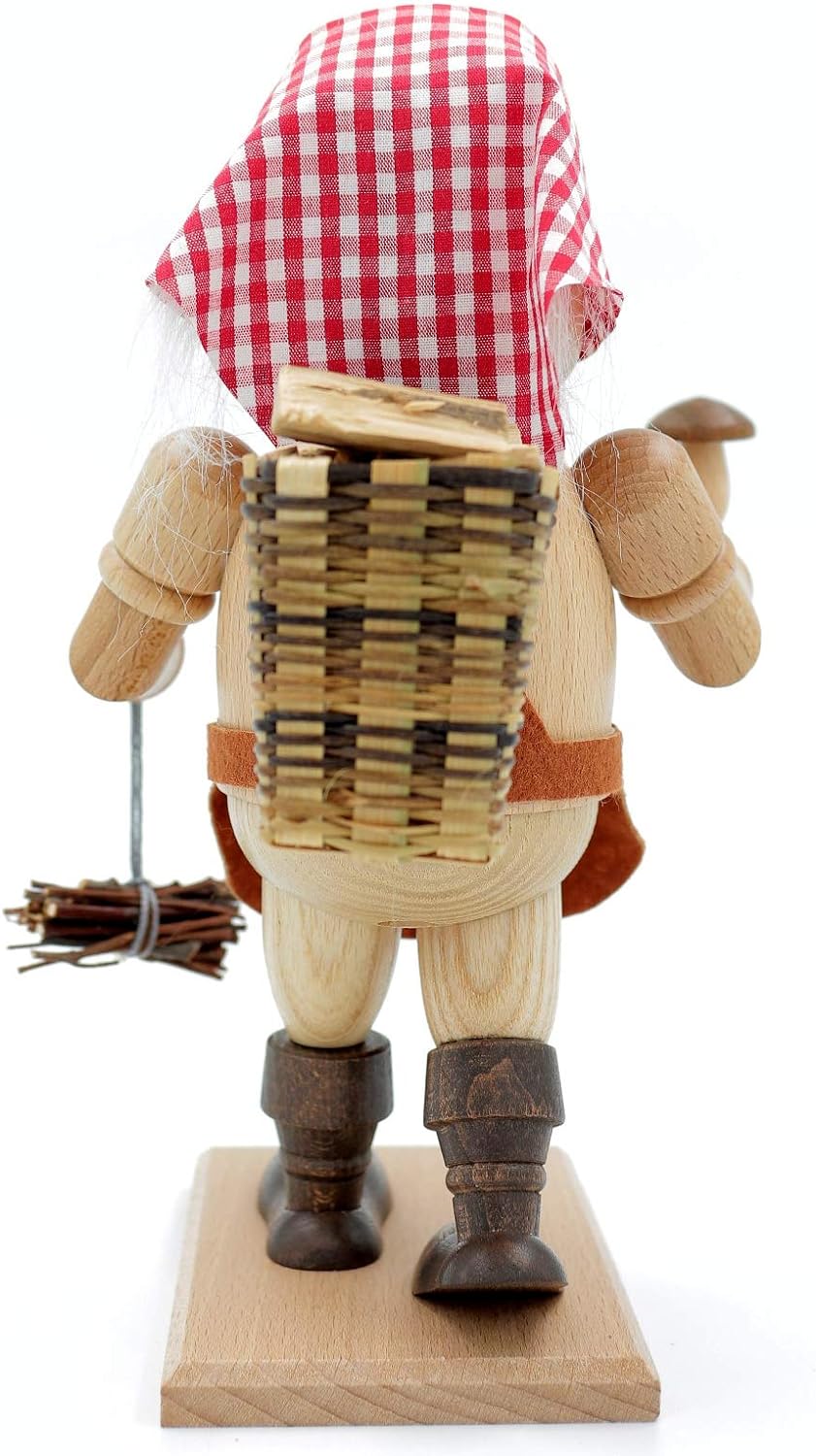 Kuhnert - Original Erzgebirgische Holzkunst Räuchermann Räucherfigur 23cm - Reisigfrau, Reisigfrau