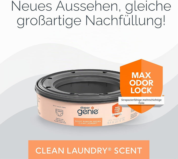 Diaper Genie Playtex Max Fresh Nachfüllbeutel, ideal für Windeleimer, 3 Stück, 810ct