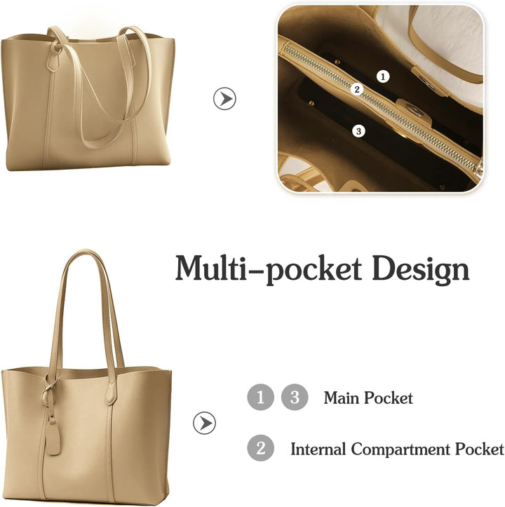 PORRASSO Handtasche Damen Schultertasche Gross Shopper Tasche Henkeltaschen PU Leder Shopper Taschen