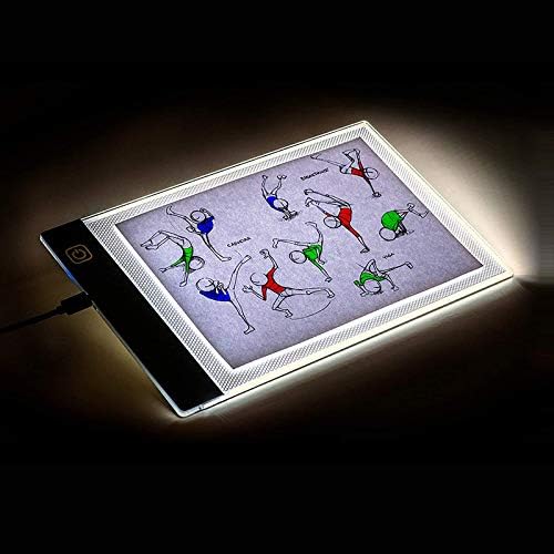 OHMG 4 mm Leuchttafel A4 Zeichnung, Leuchttisch, ultradünn, mit verstellbarer Helligkeit, LED, Zeich