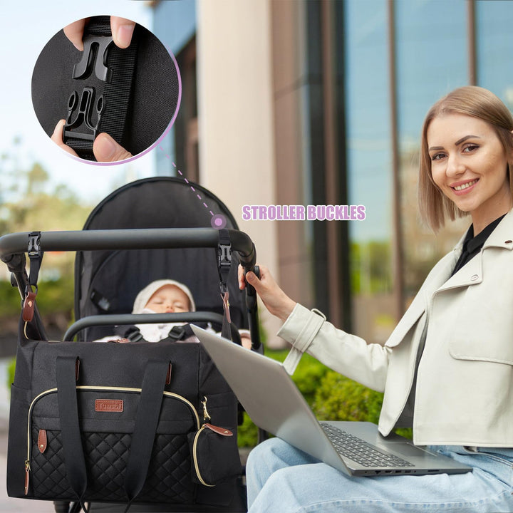 Tuwubi Wickeltasche Rucksack mit Schnullertasche, grosse Reise-Wickeltasche für Mama und Papa, multi