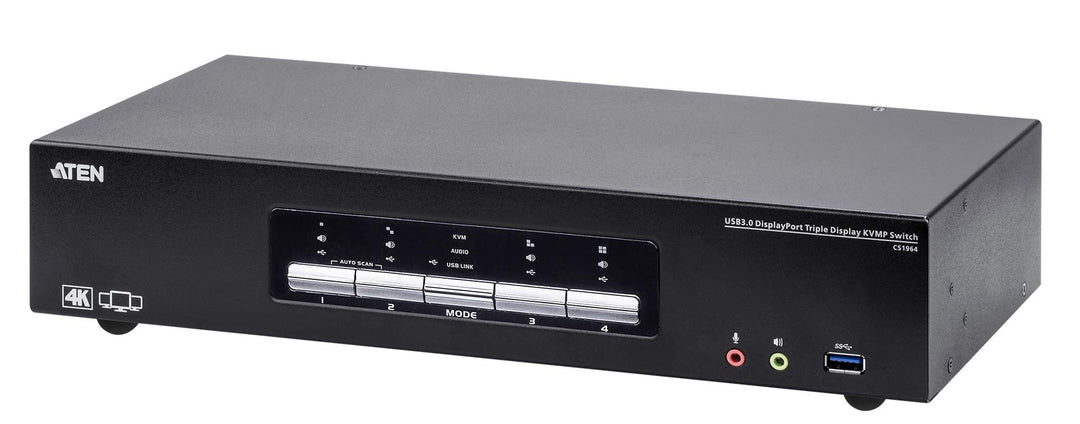 Aten CS1964 4-Port USB3.0 DisplayPort, Schwarz