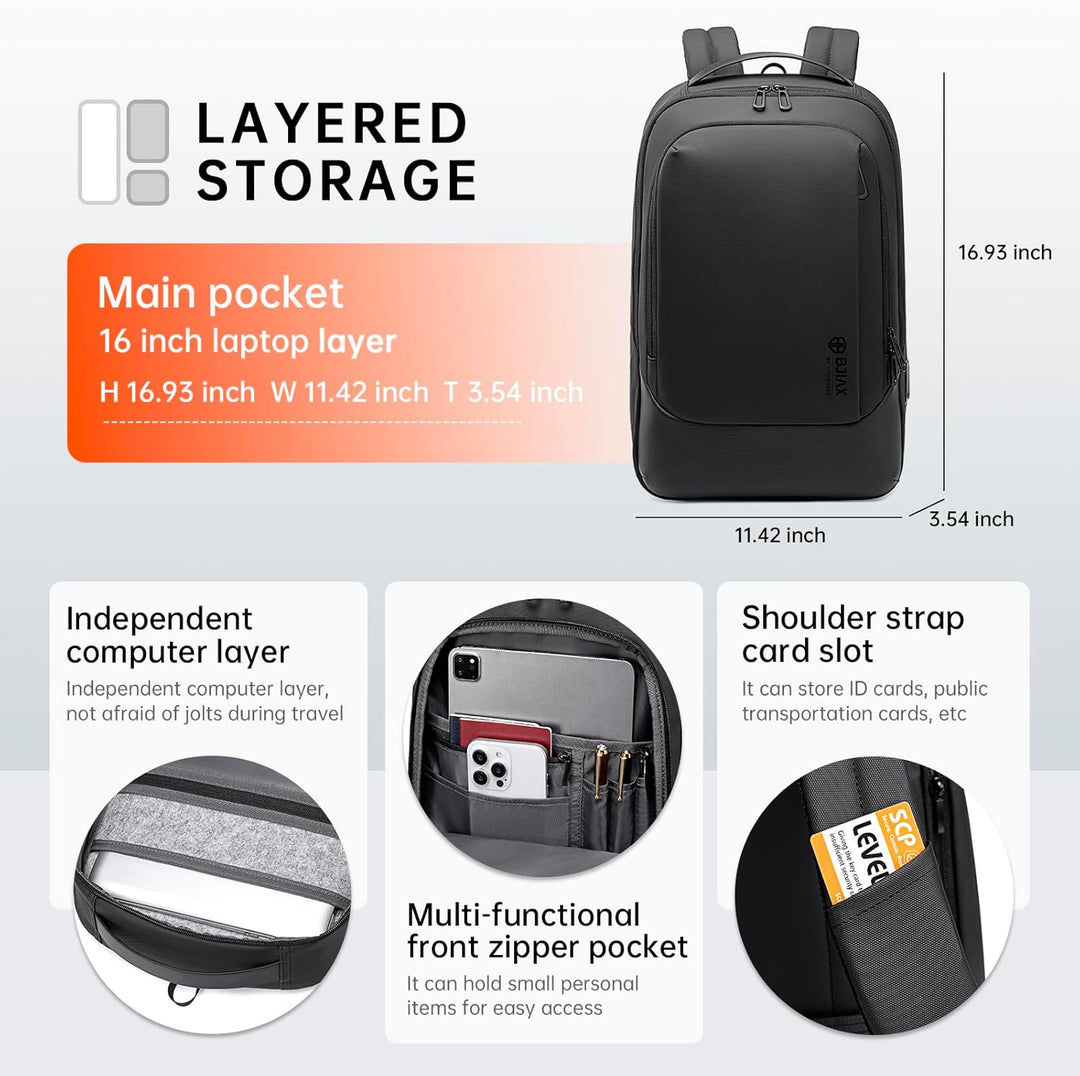 Laptop Business Rucksack Herren Mit 14-15 Zoll Laptopfach Mit USB-Ladeanschluss Diebstahlsicher Hand