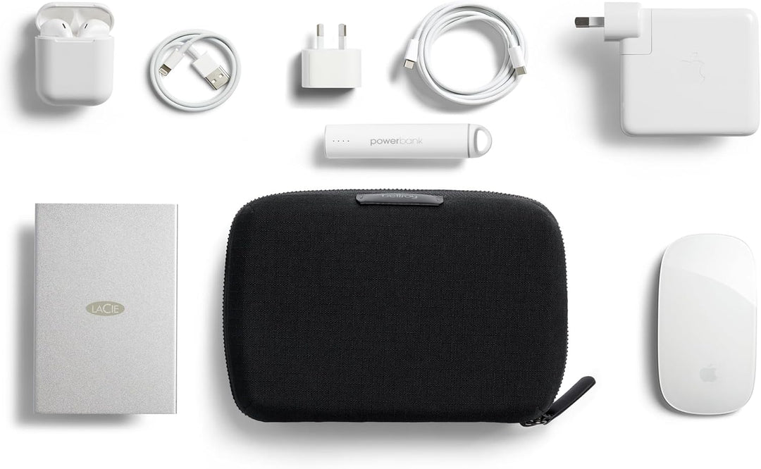 Bellroy Tech Kit Compact (Ladegerät, Kabel, Maus, Powerbank, USB-Tasten, Dongles) - Black Schwarz, S
