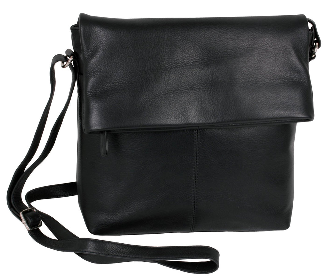 Damentasche LOUANA in Echt-Leder, schwarz, 30x24x6,5cm