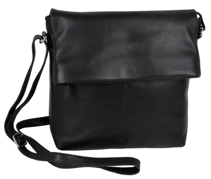 Damentasche LOUANA in Echt-Leder, schwarz, 30x24x6,5cm